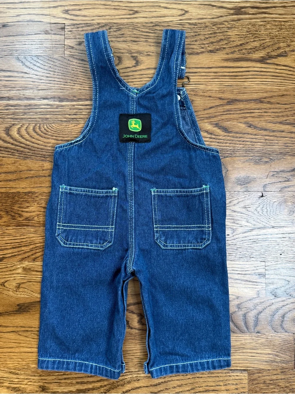 John Deere Boys Dark Blue Wash Denim Overalls Fall Winter Farming Country 6Mths